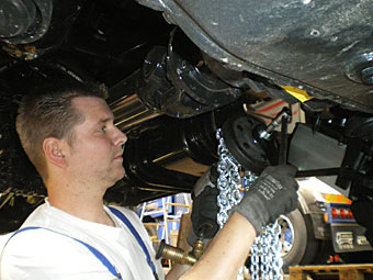 Anbringen des Kettenradsatzes